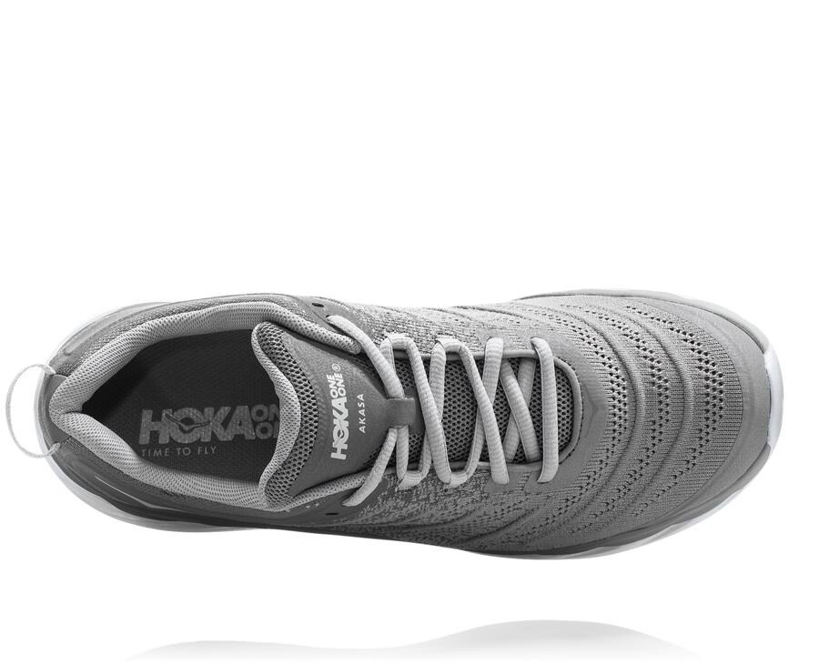 Running Shoes Mens - Hoka One One Akasa - Grey - ZDRBCIY-90